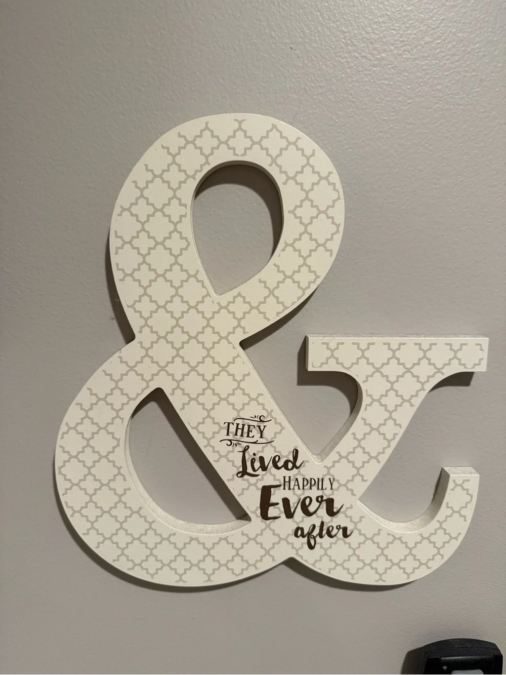 Hobby Lobby Cream Patterned Ampersand Wall Art
